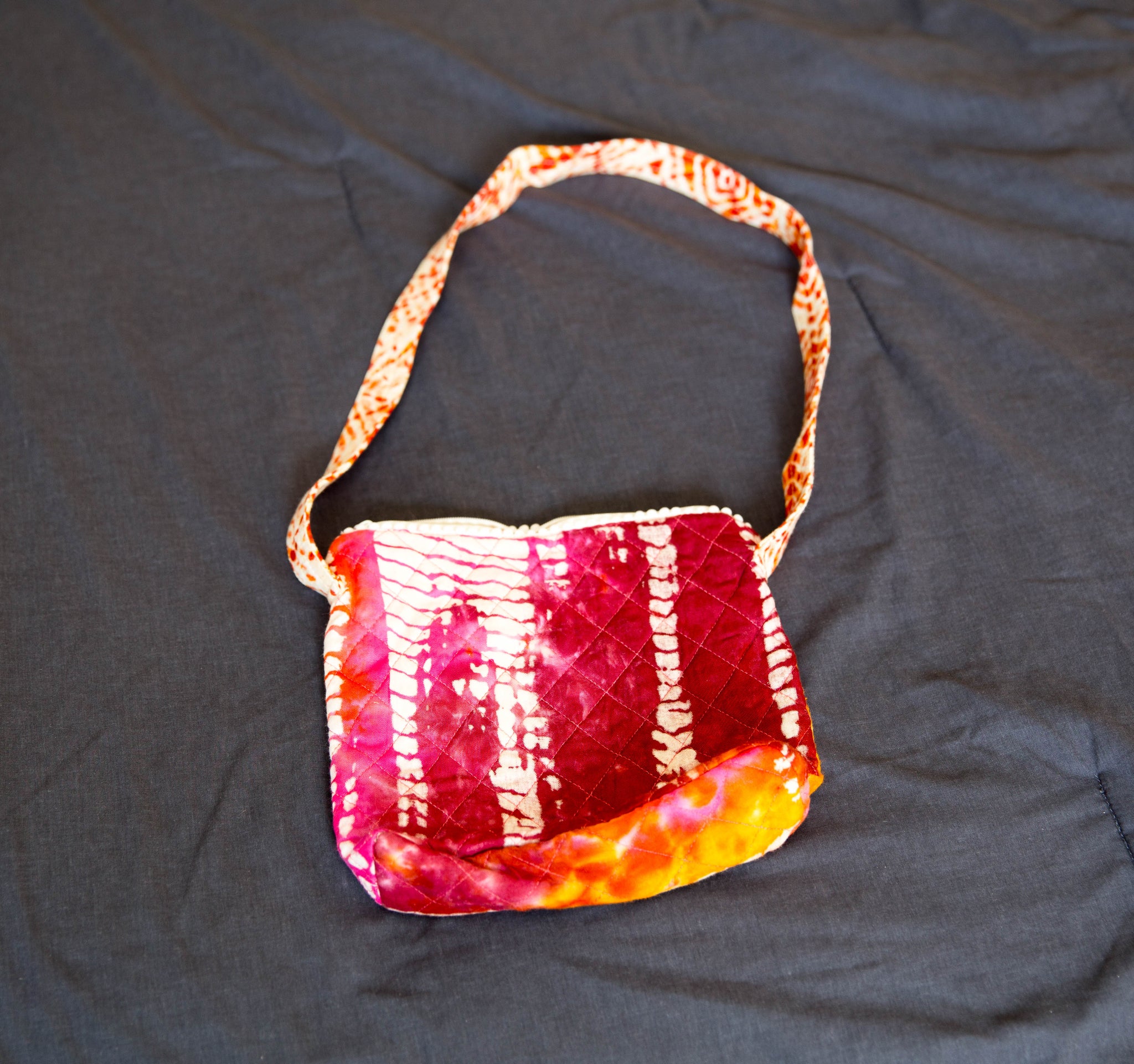 Tie Dye Sling bag - Brown Orange and Pink