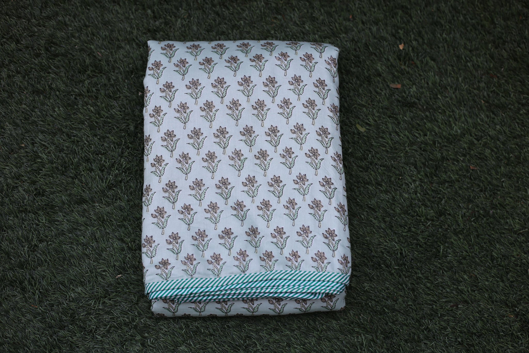 Single Bed Mulmul Dohar,  Finest Mulmul Flannel Dohar, Hand Screen Printed, A.C. Blanket