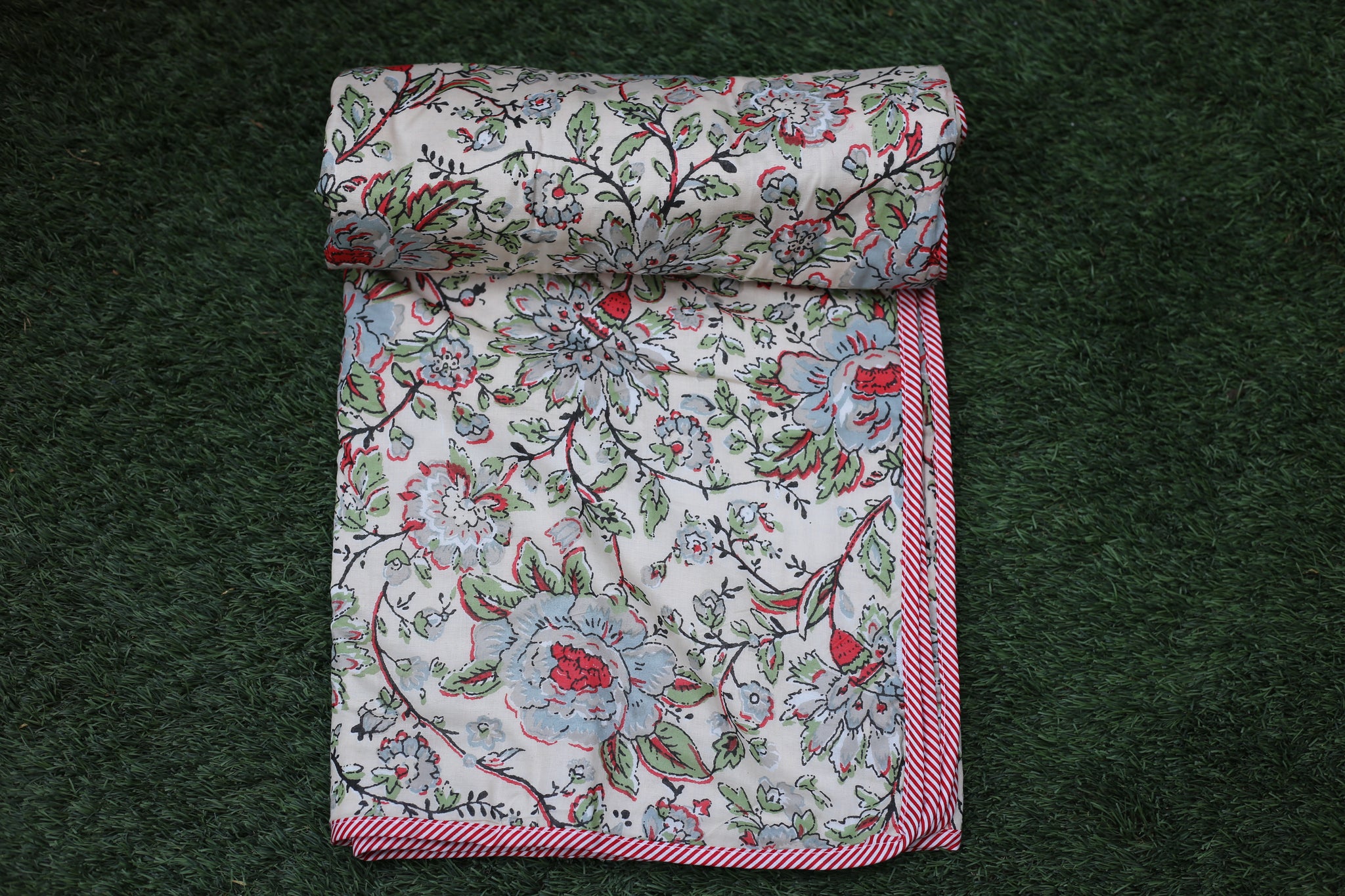 Single Bed Mulmul Dohar,  Finest Mulmul Flannel Dohar, Hand Screen Printed, A.C. Blanket.