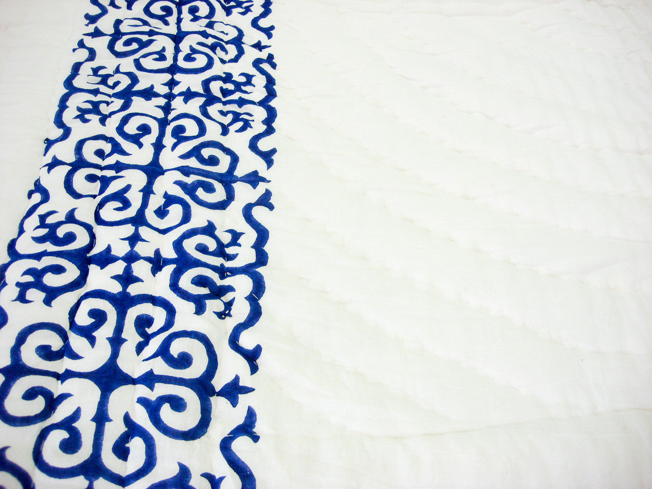 100% Handmade Cotton Quilt - Blue Stripes - Pentagon Crafts