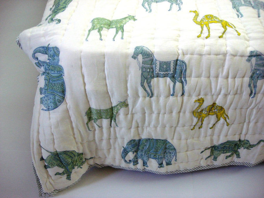 100% Handmade Cotton Queen Quilt - Animal Designs - Pentagon Crafts