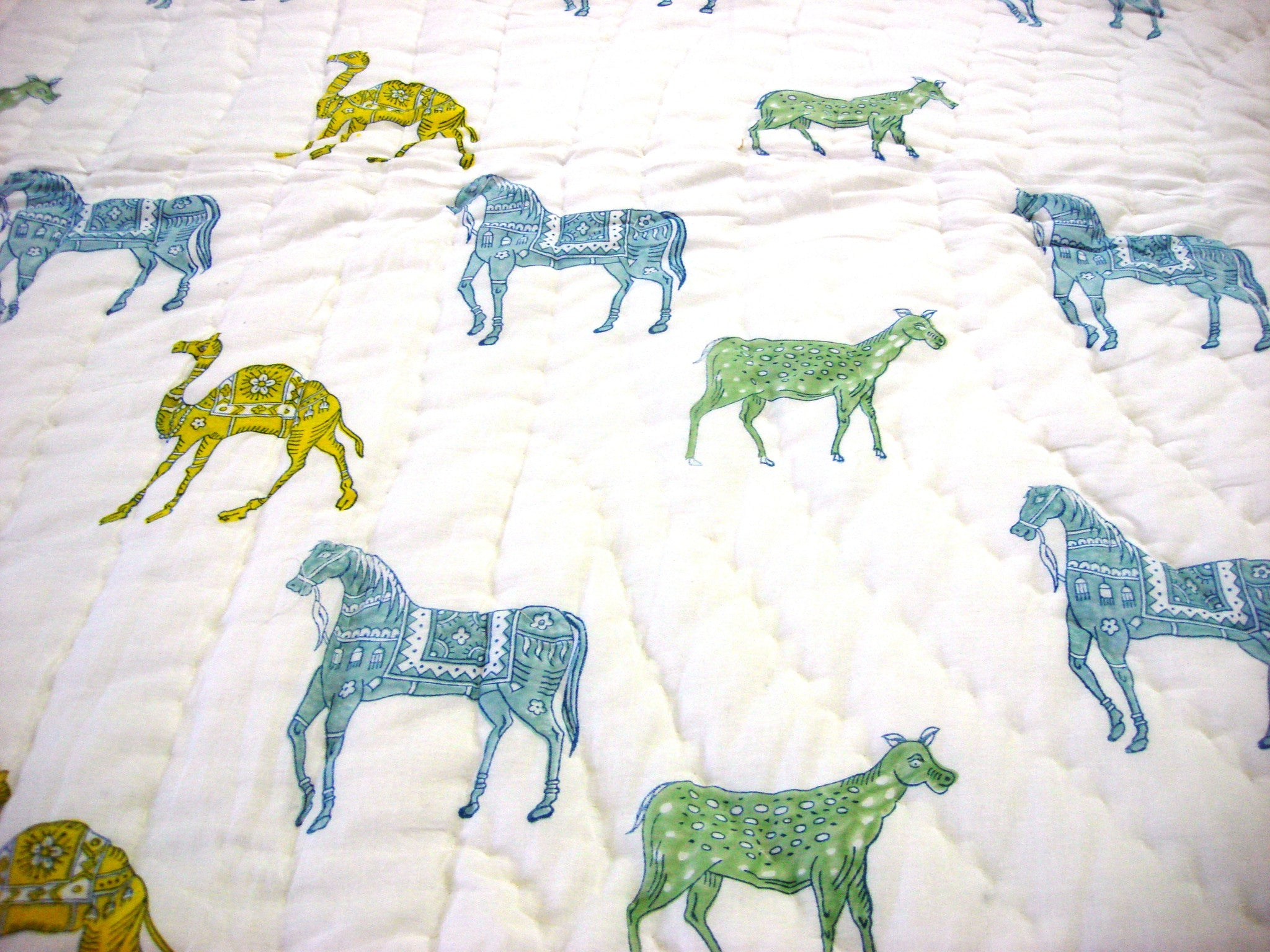100% Handmade Cotton Queen Quilt - Animal Designs - Pentagon Crafts