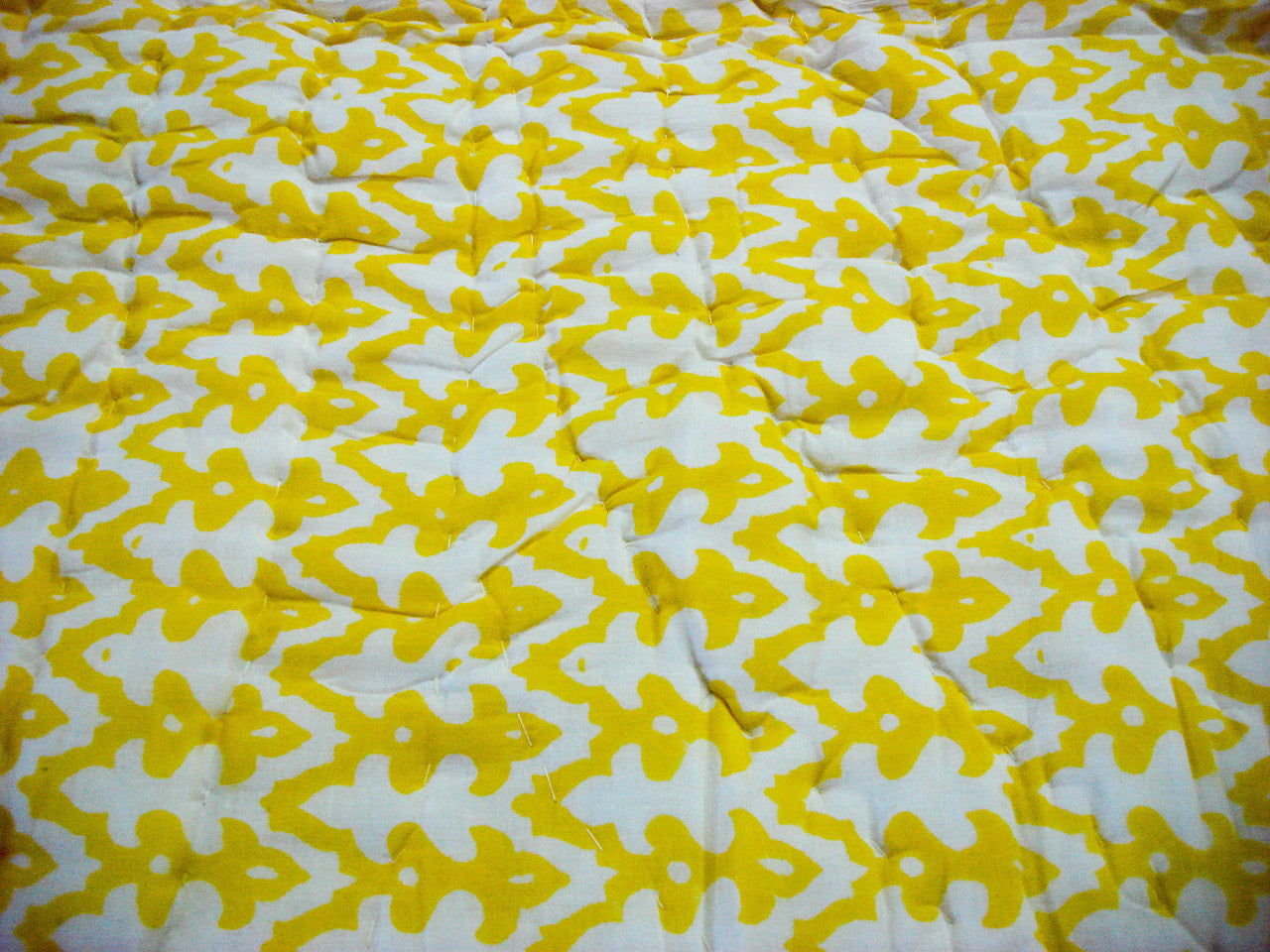 QBP-150 100% Handmade Cotton Quilt - Yellow and Orange prints , Quilts - Pentagon Crafts, Pentagon Crafts
 - 5