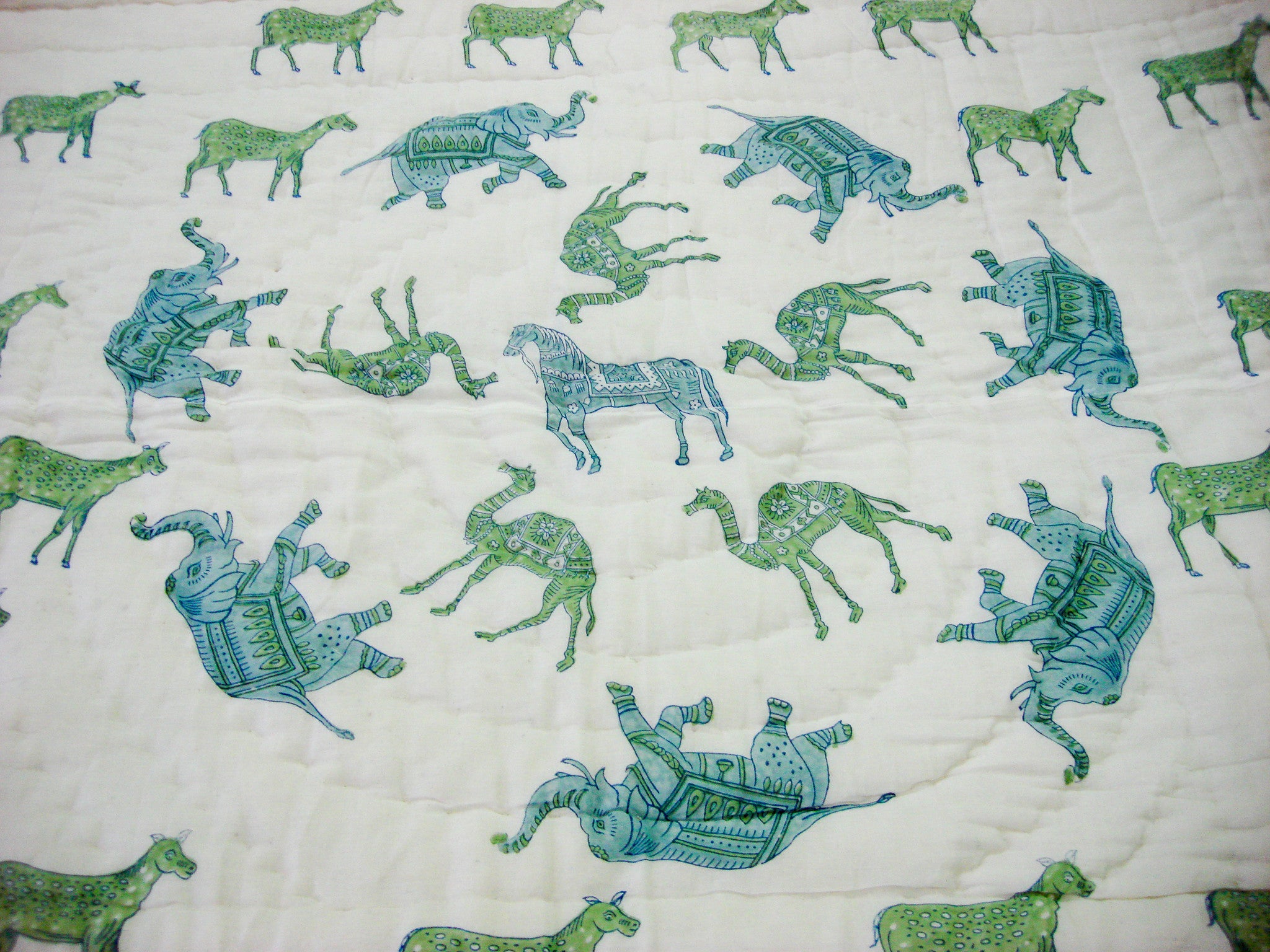 QBP 158 - Handmade Cotton Quilt -Animal Prints - Pentagon Crafts