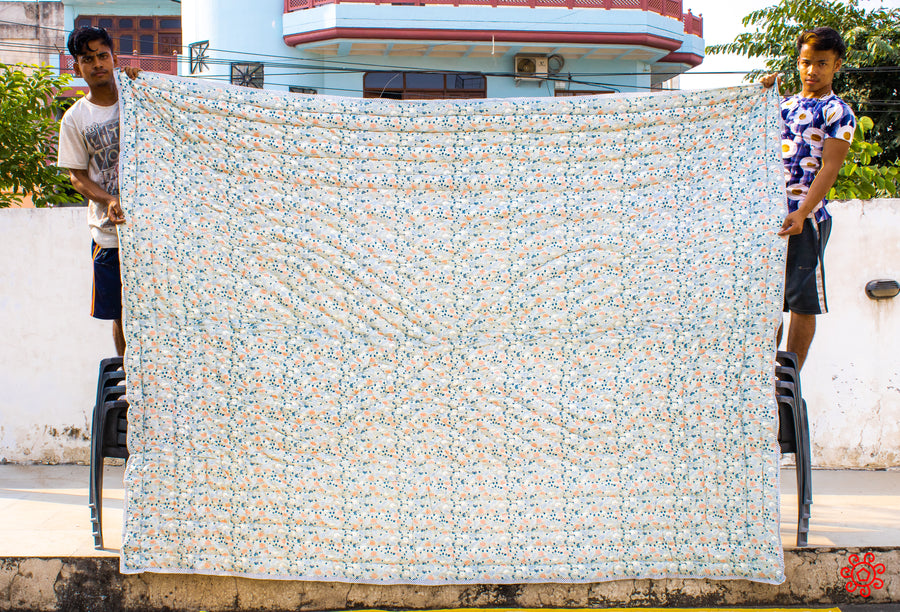 All New Roysha 2020  Queen Quilt Collection - 100% Handmade Block Printed Quilt - QBP-305