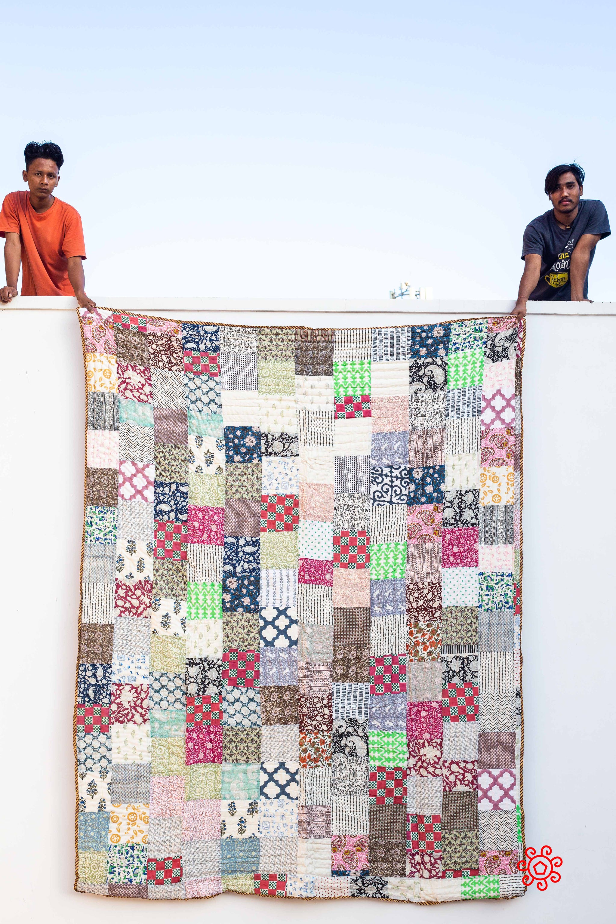 Roysha 2022 Patchwork Queen Quilt , Handmade, Hand Block printed Quilt, Jaipuri Quilt, Hand Quilted, Colourful Patchwork, QPW-329